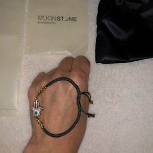 Moonstone Hamsa String Bracelet